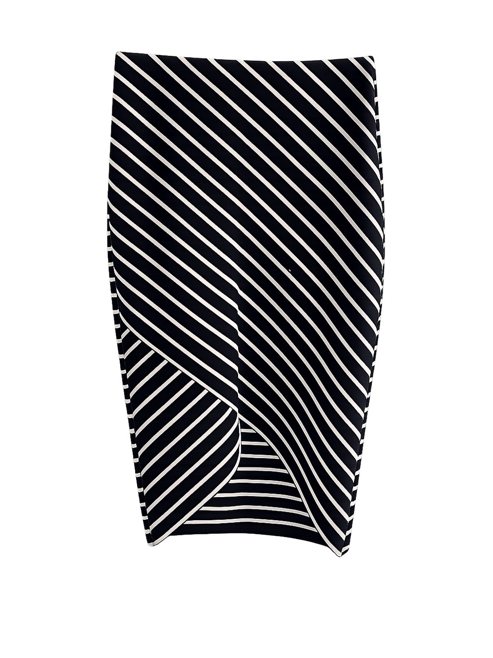 Zara Striped Pencil Skirt Black and White Elastic Waist Size S